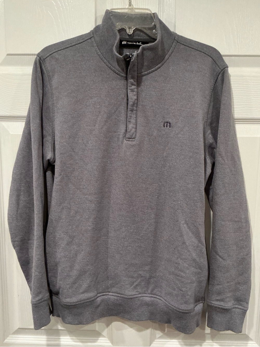 Travis Mathew Men's Gray Half-Zip Sweatshirt Pullover